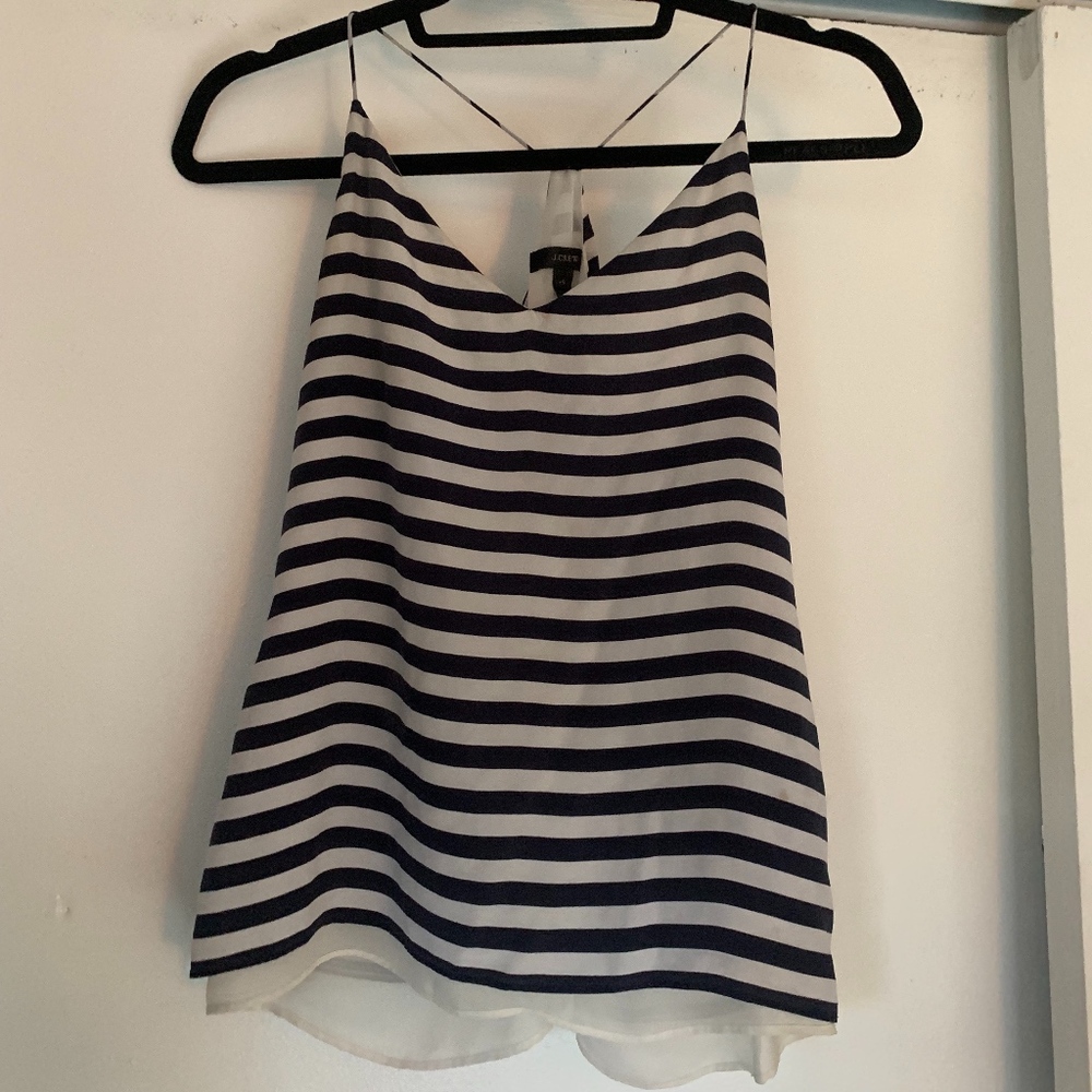 J Crew Women's Black and White striped Tank top |